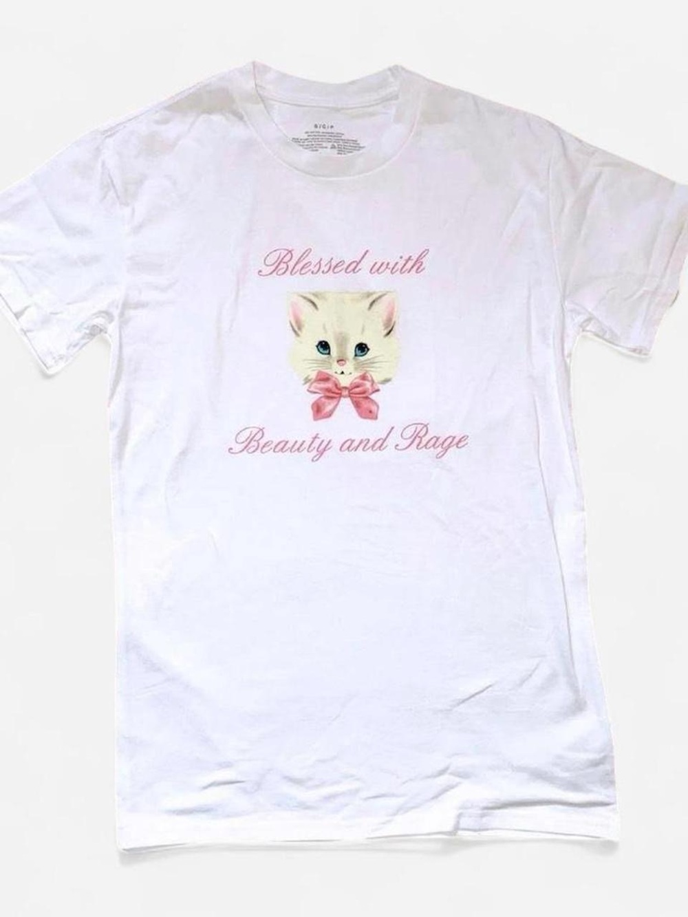 Lana Del Rey Ultraviolence Lyrics T-Shirt Small Coquette Kitten Pink Ribbon Bow
